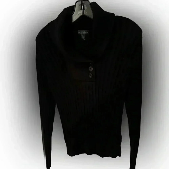 LRL Ralph Lauren Jean co. Women’s black ribbed sweater mock neck size M - Picture 1 of 7